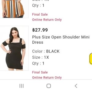 Plus Size Open Shoulder Mini Dress